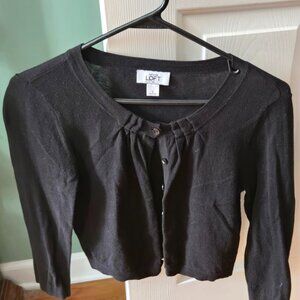 ANN TAYLOR-LOFT- WOMAN'S SMALL BUTTON UP-CROPPED- OPEN CARDIGAN